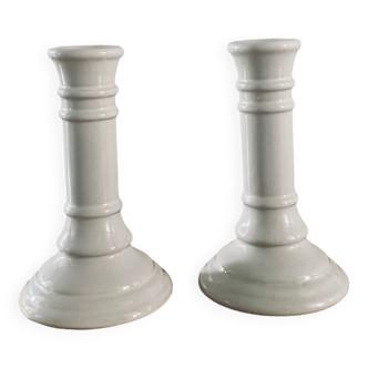 White candle holders