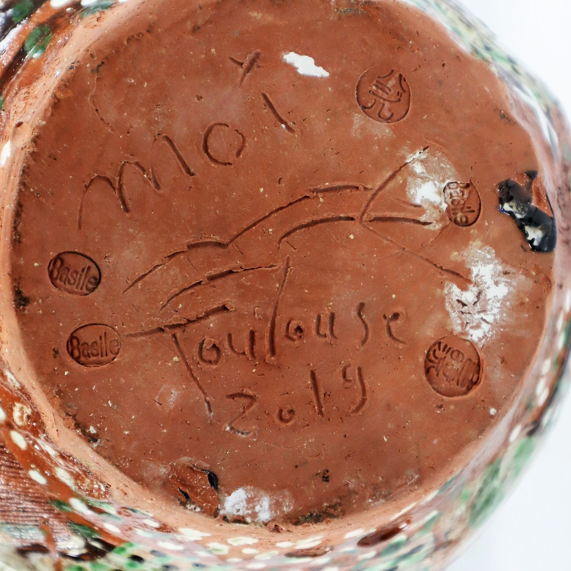 Ceramic vase of Basile "graffiti Jazz" 1990 unique piece