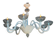 Venetian chandelier in white and colourless Murano glass, circa 1990.