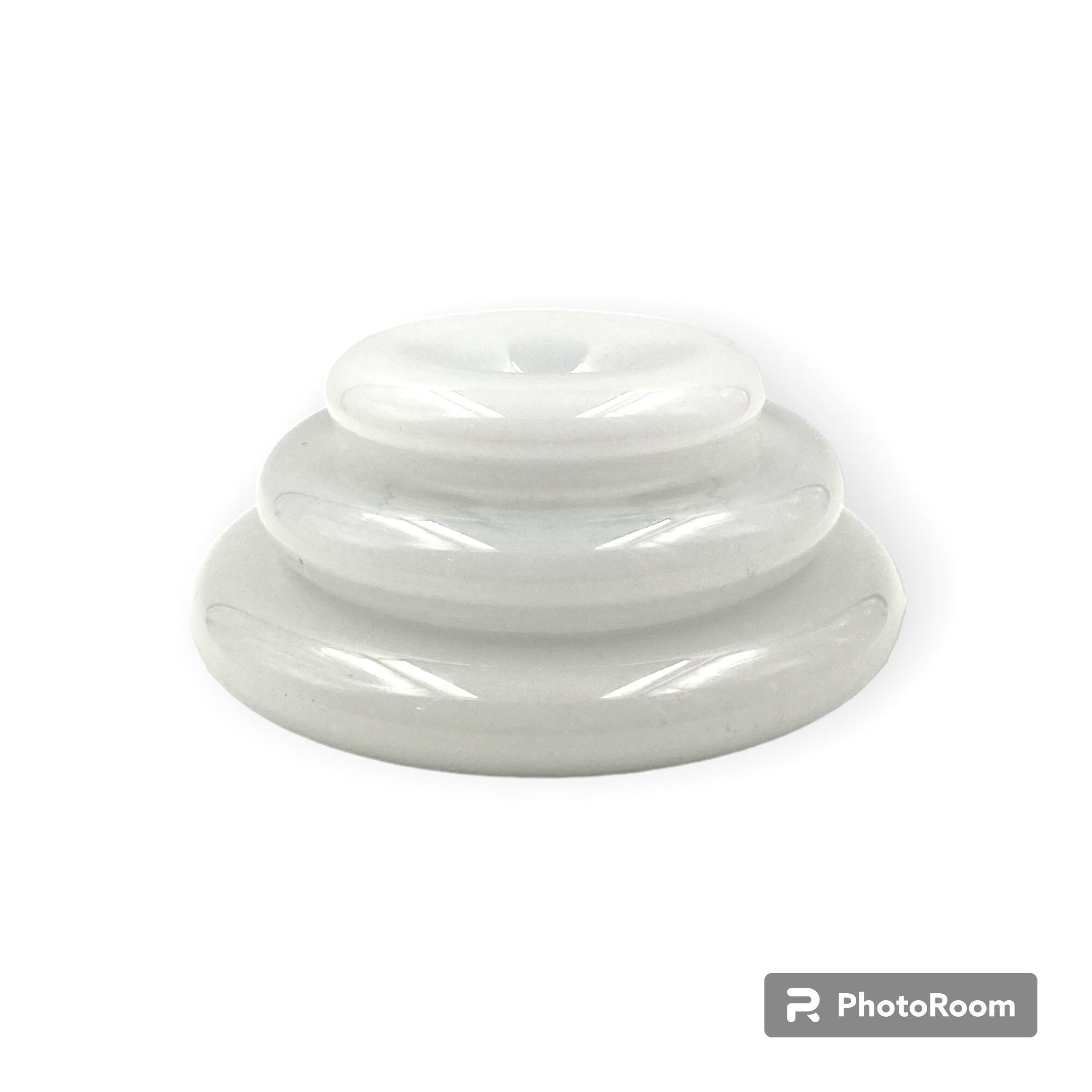 "Pomeri" cloudy crystal centerpiece / vide poche, Eleonore Peduzzi Riva, Vistosi Murano Italy, 1972