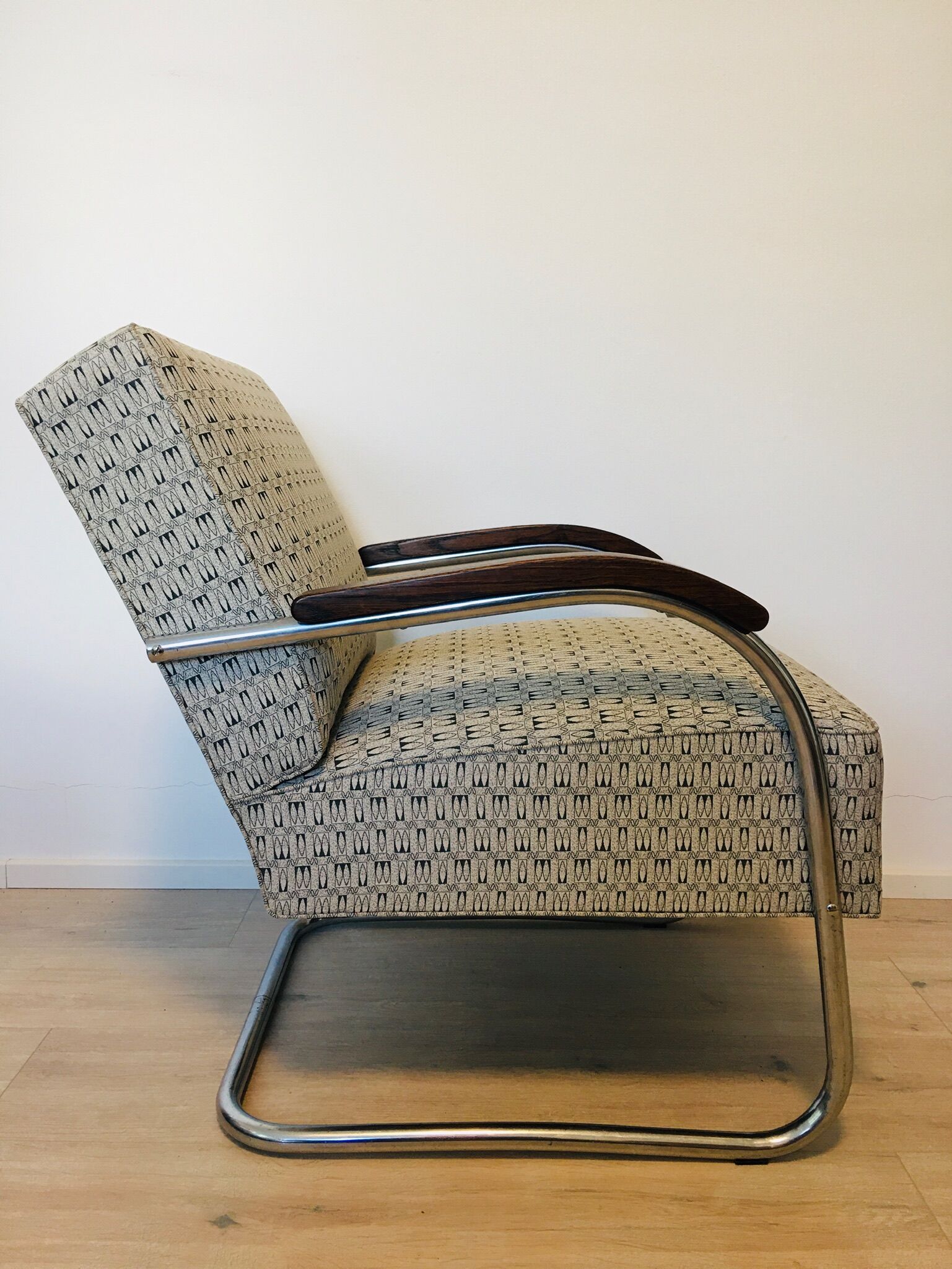 Bauhaus tubular steel armchair from Mücke Melder, 1930s
