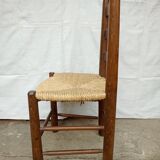 Brutalist chairs in walnut and straw