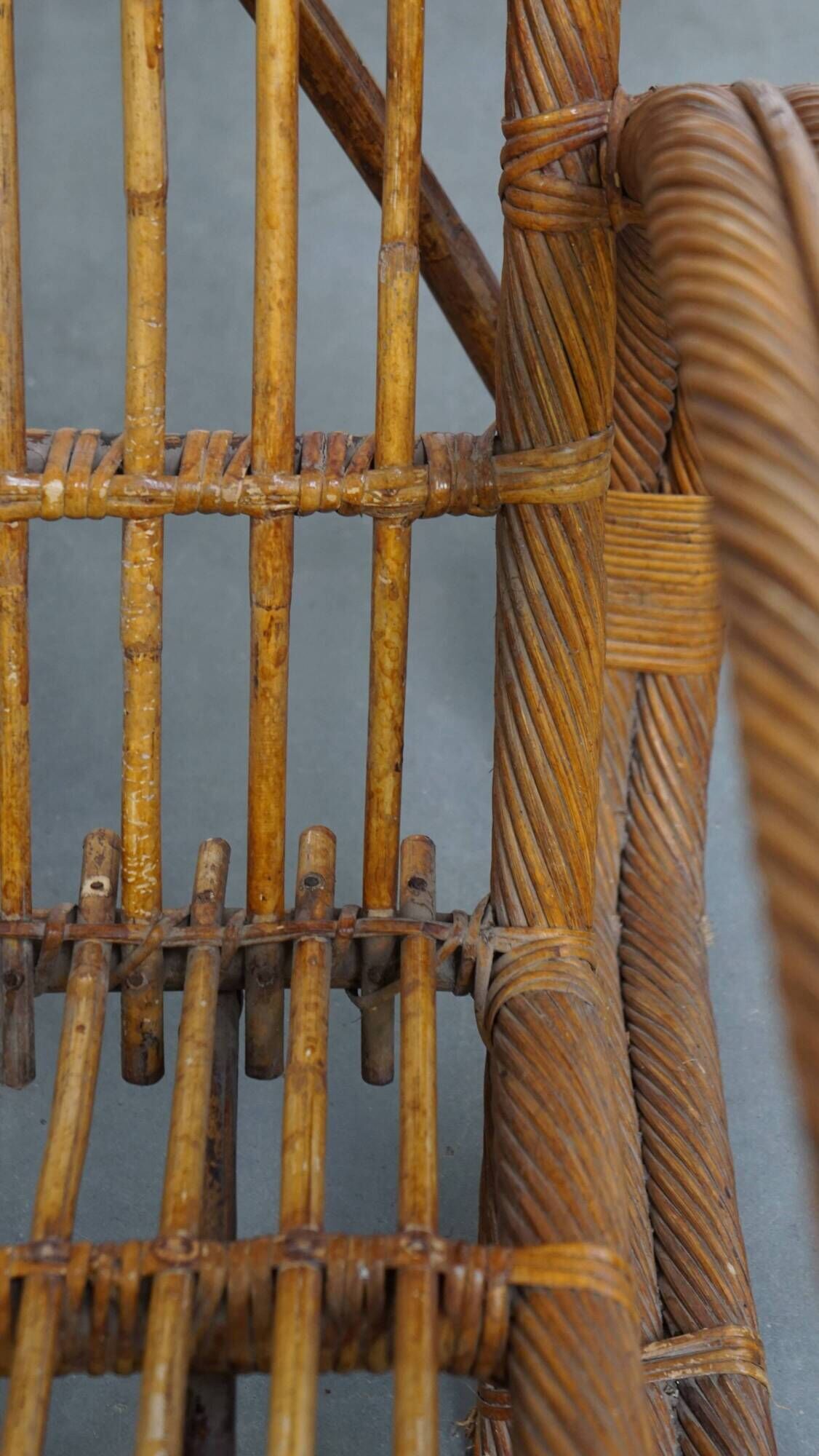 Set of 2 French Rattan Vintage Design Armchairs from the 1950s