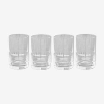 Set 4 verres à whisky en cristal St Louis modèle Espace, 1970