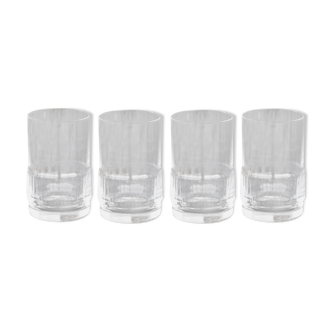 Set 4 crystal whisky glasses St Louis model Space, 1970s