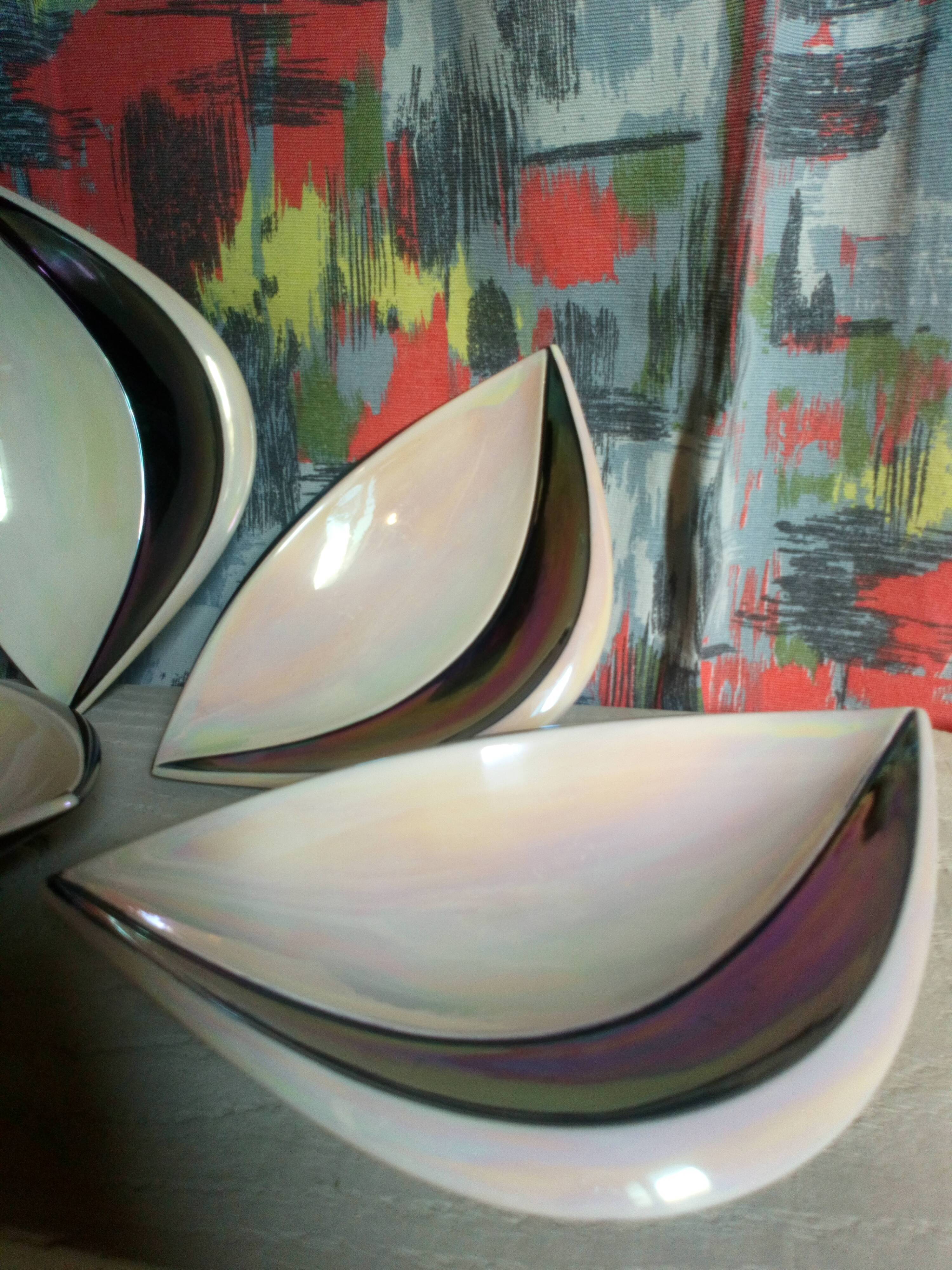 Four vintage Verceram ceramic dessert plates