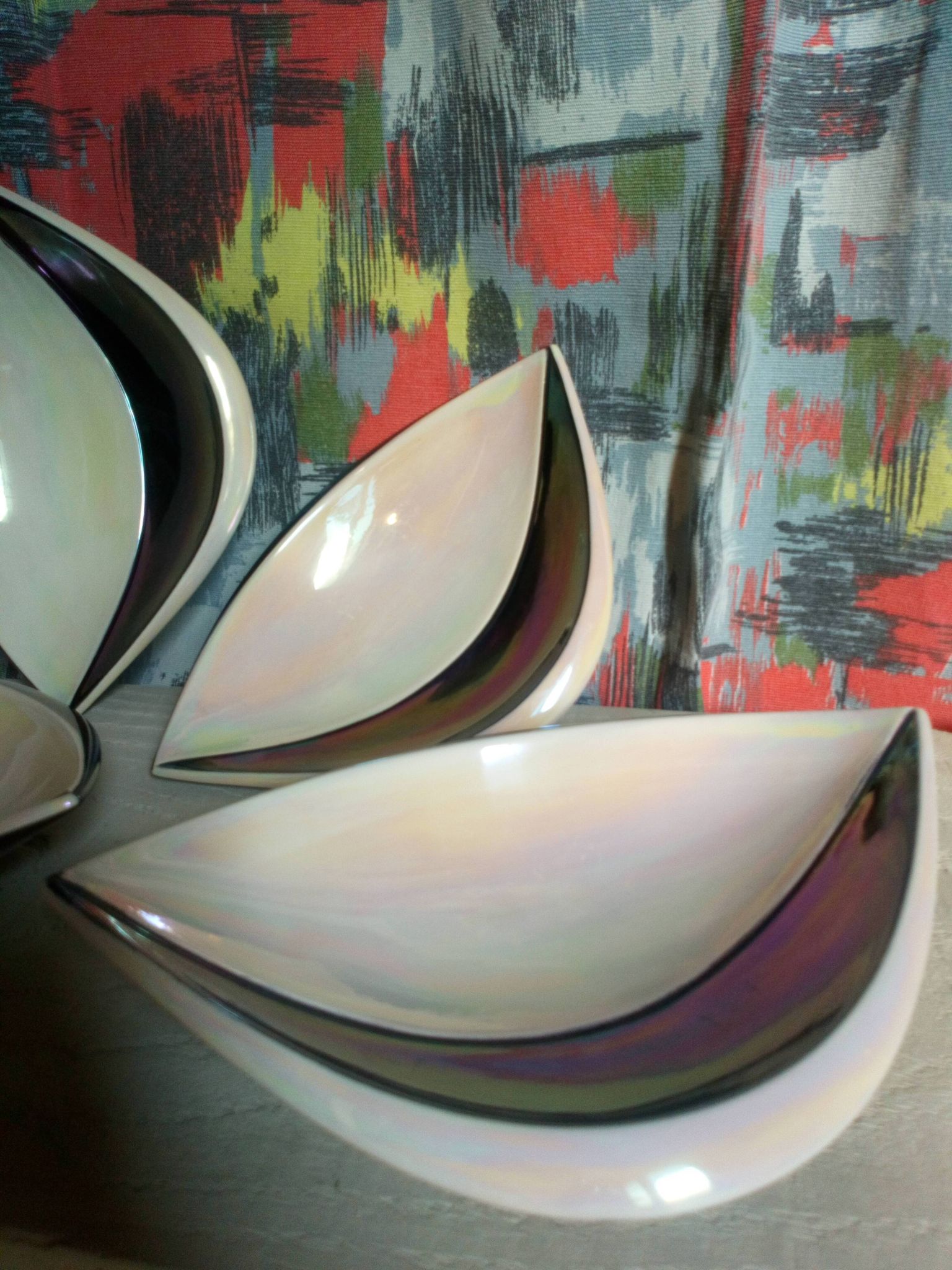 Four vintage Verceram ceramic dessert plates
