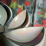 Four vintage Verceram ceramic dessert plates