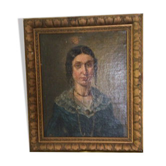 Portrait painting of a woman at the end of the 19th century