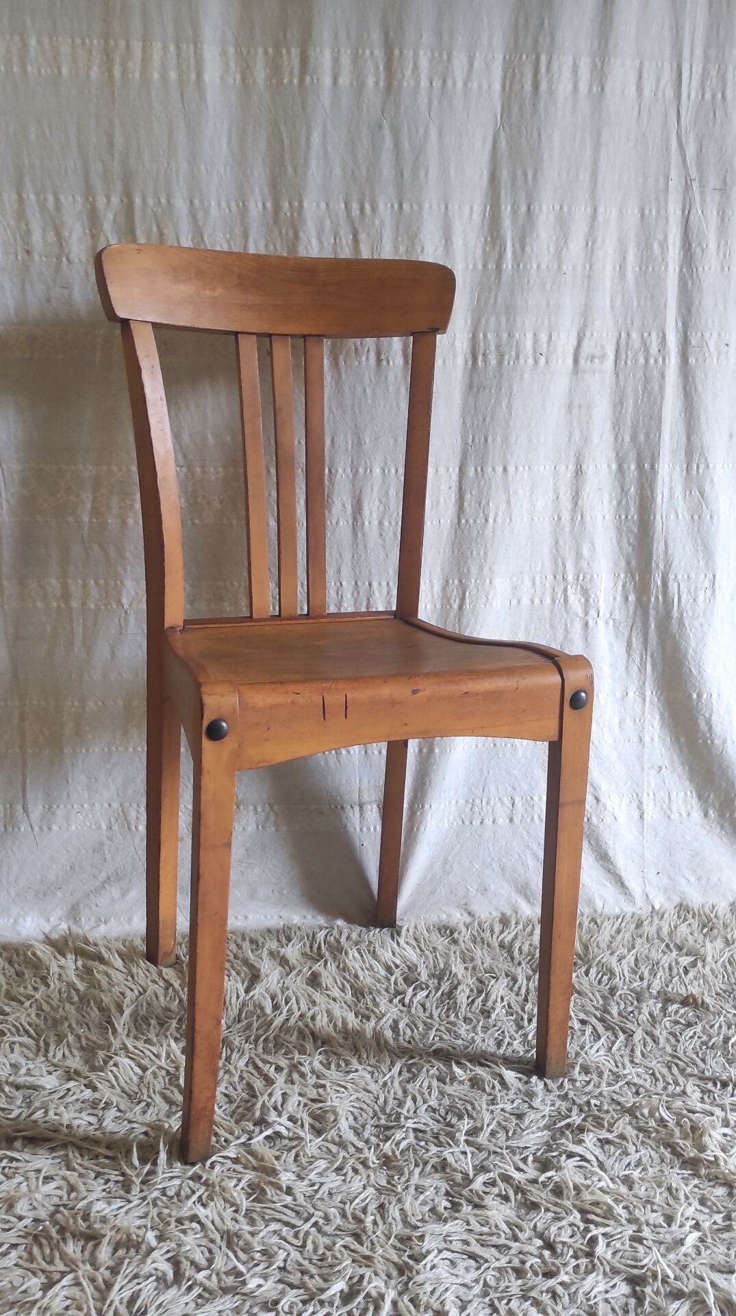 Solid wood chair by Stella - 1950s/60s