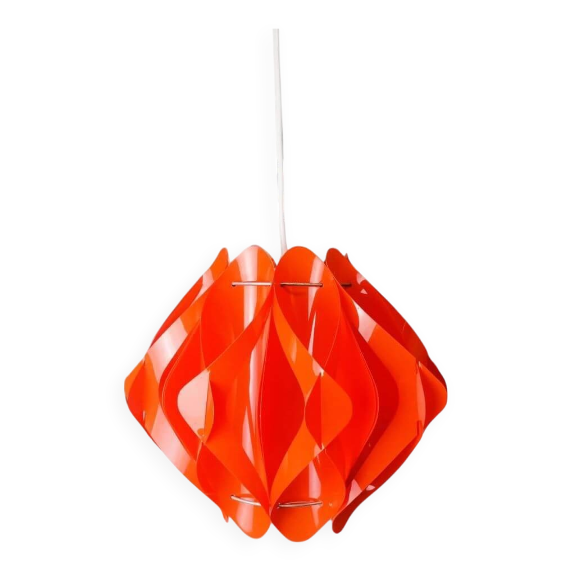 Lampe moderne en acrylique rouge du milieu du siècle
