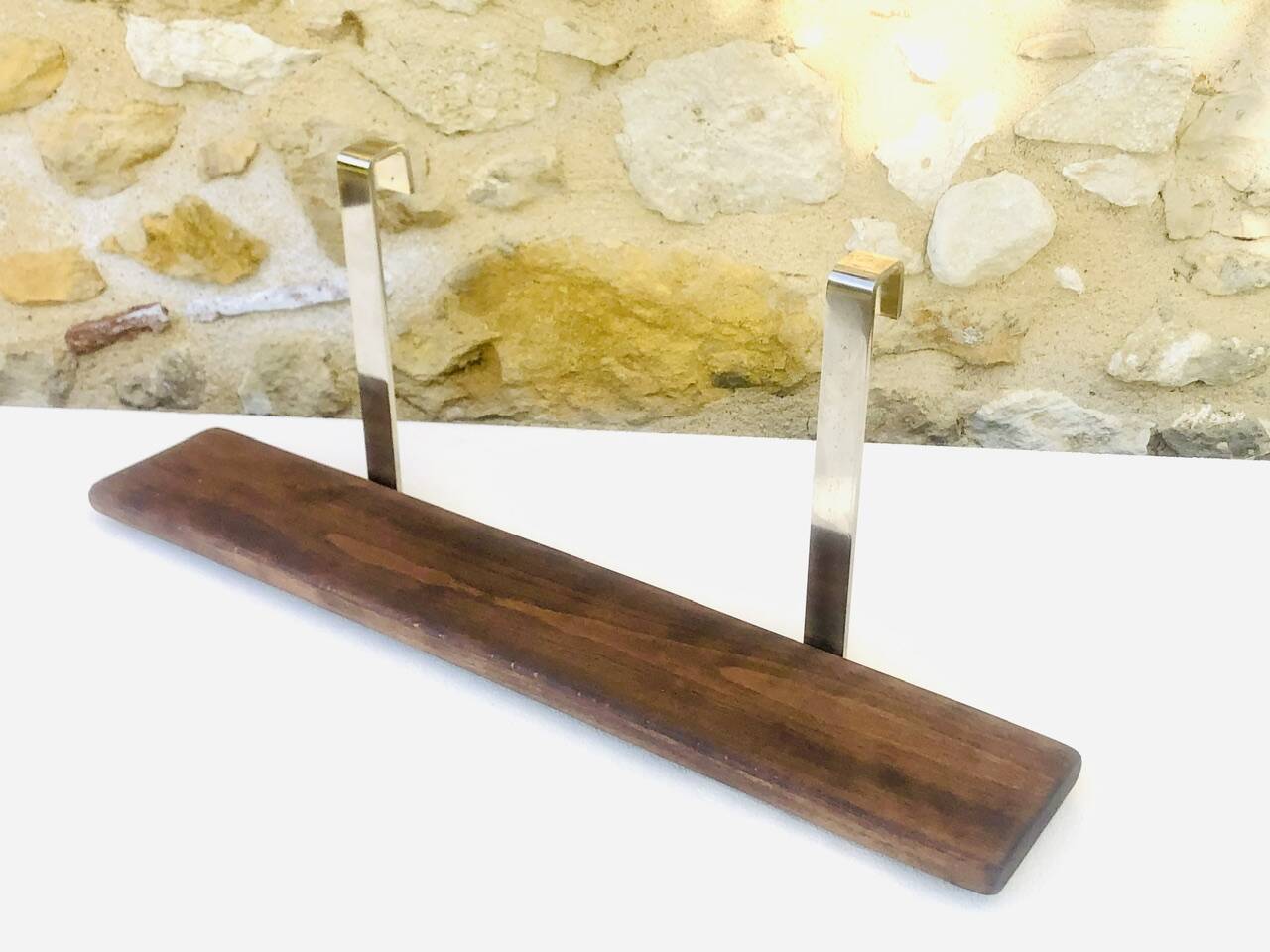 Vintage wall shelf, hanging, metal and wood