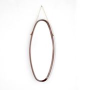 Vintage oval wooden mirror, Italy, 1960s.