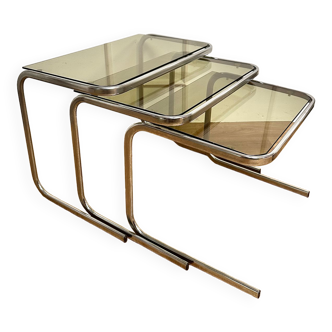 Nesting smoked glass coffee table