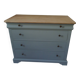 Commode de belle facture style Louis Philippe sublimée en vert de gris