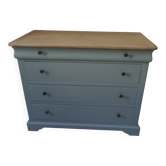 Beautifully crafted Louis Philippe style chest of drawers enhanced in verdigris