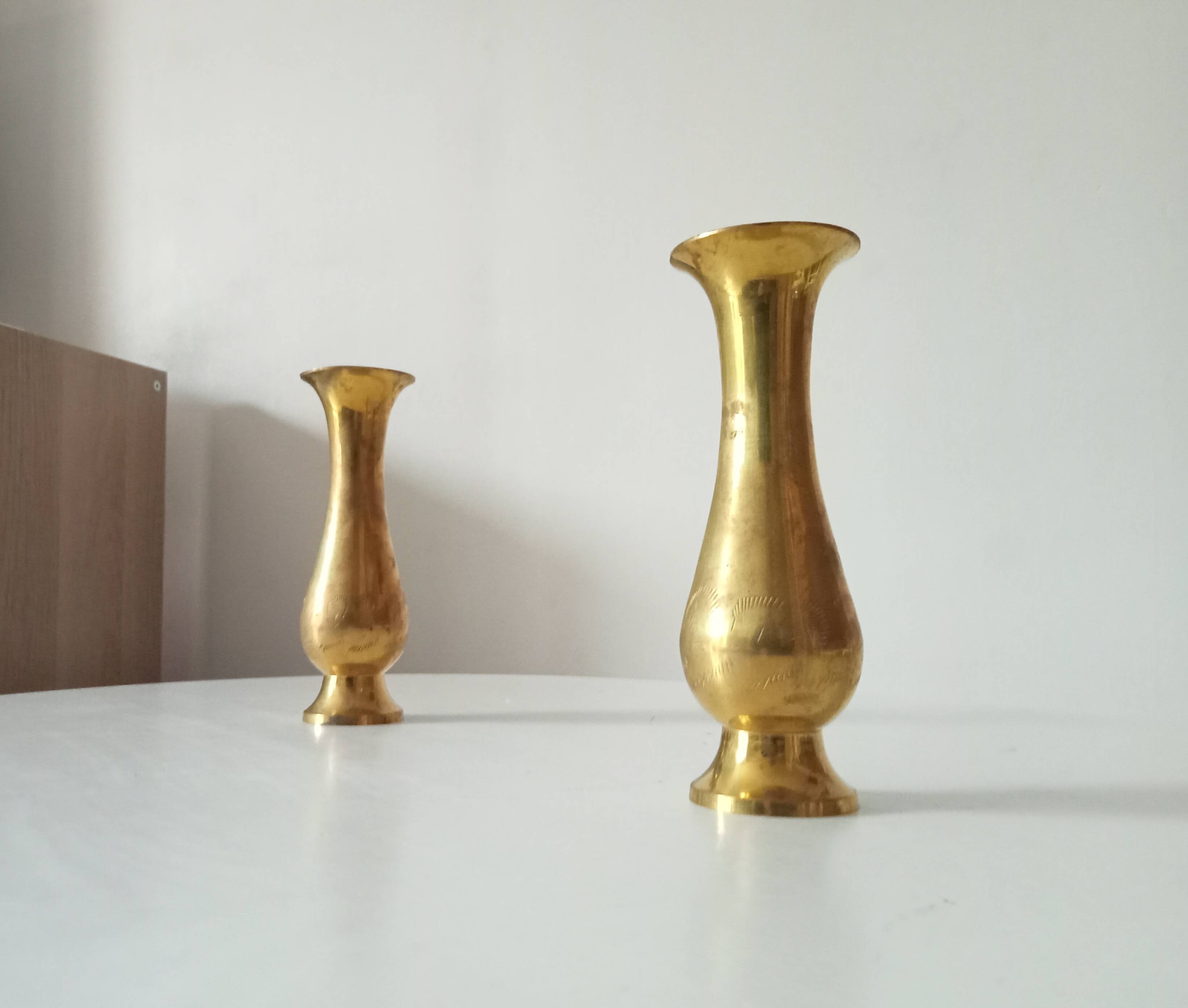 Vintage vase in gilded brass
