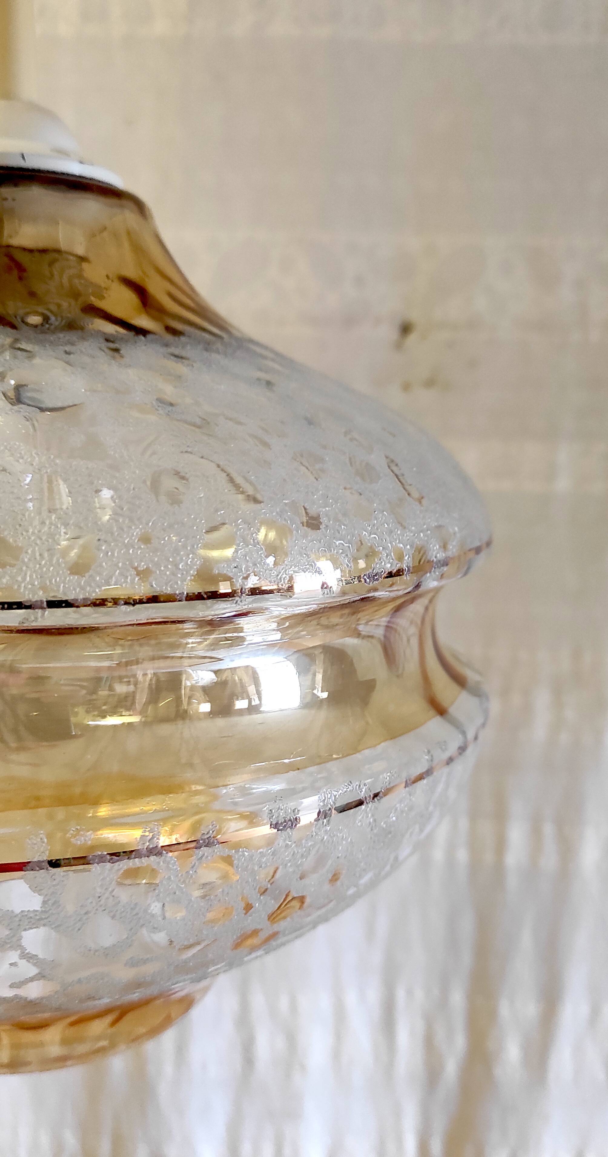 Suspension en verre style scandinave - années 60/70