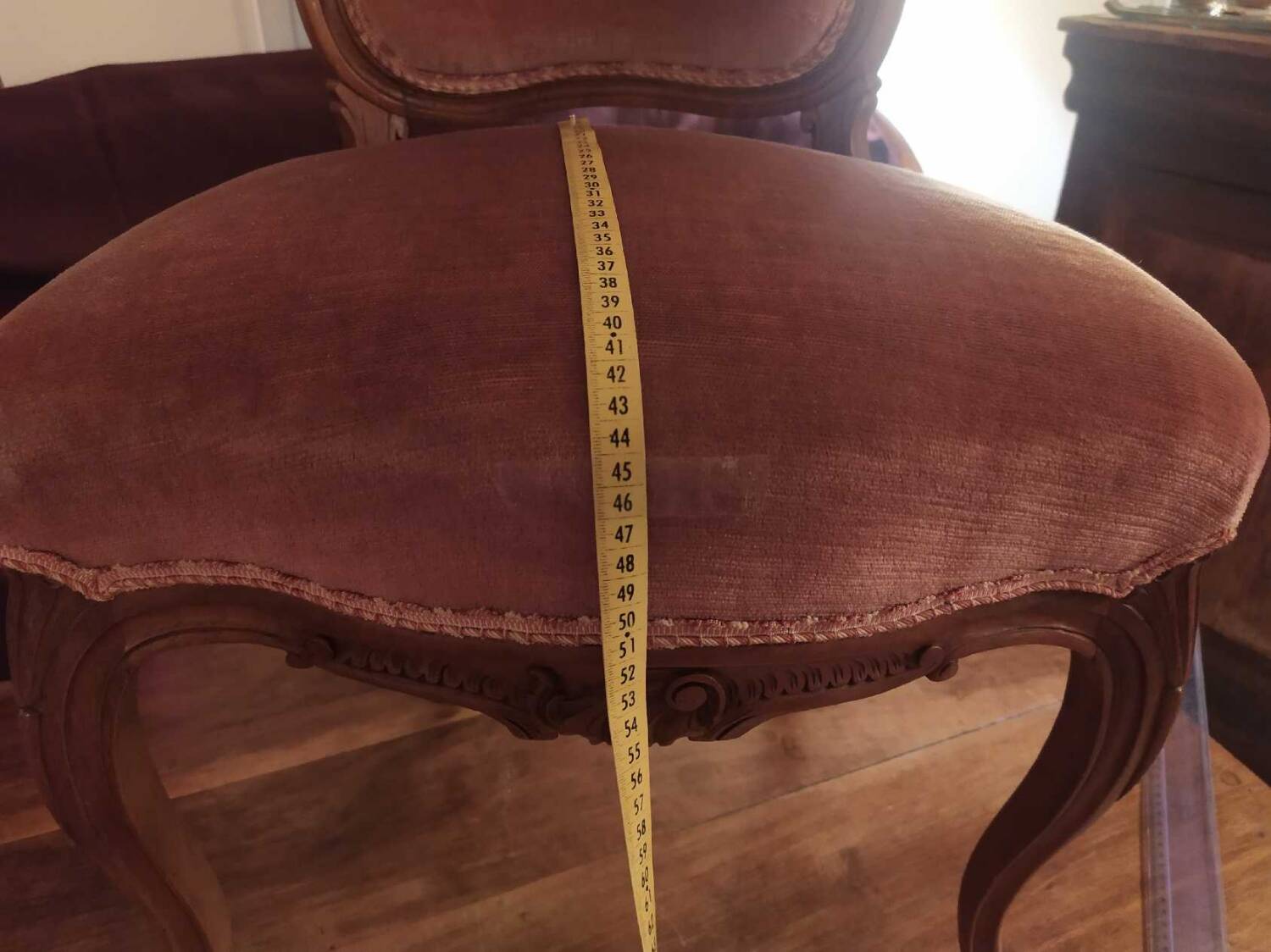 Louis Philippe style velvet chair