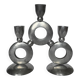 Vintage Modernist Triple Aluminum Candlestick Holder