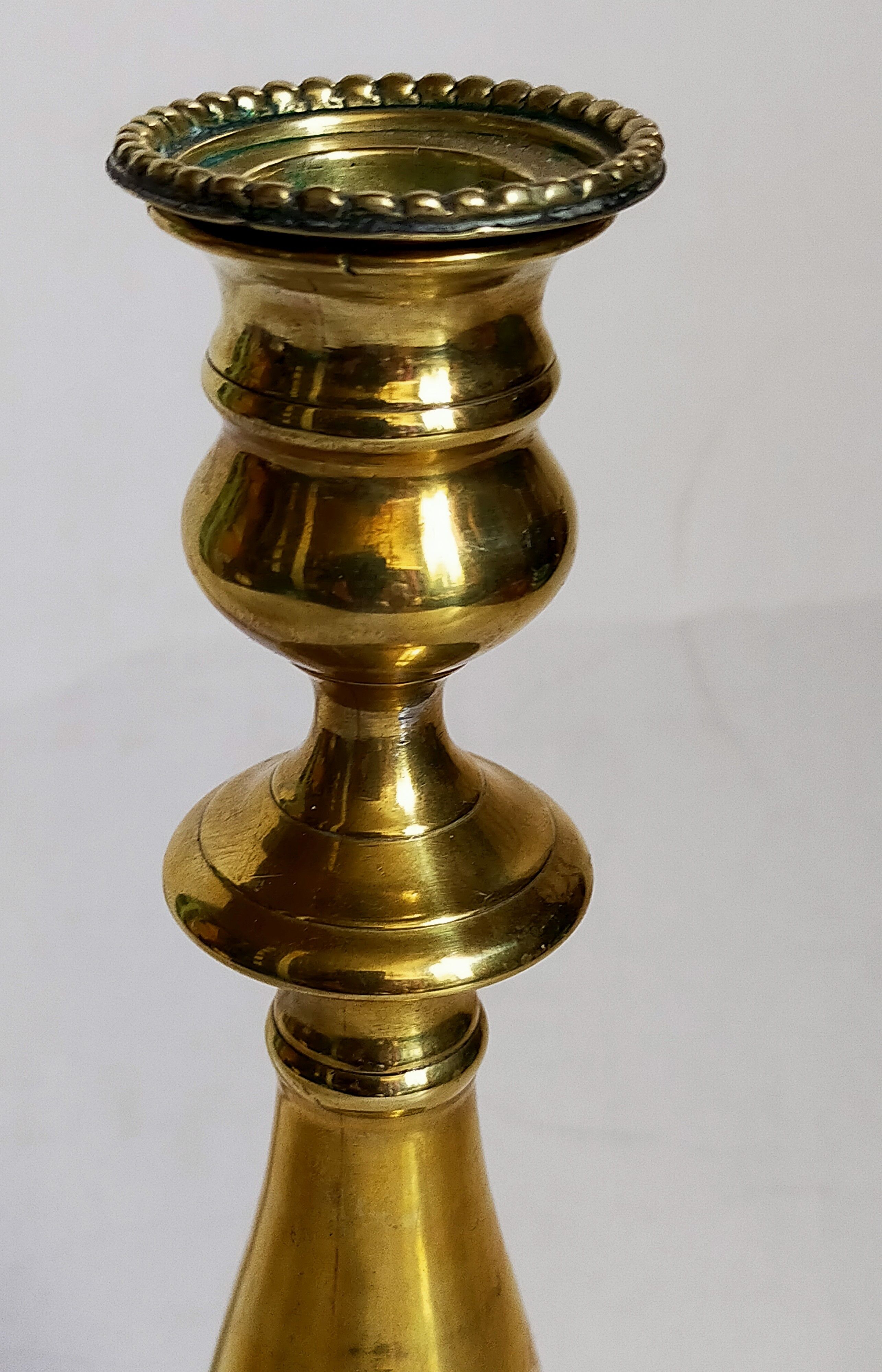 Old solid brass candle holder