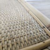 Wicker coffee table with glass top