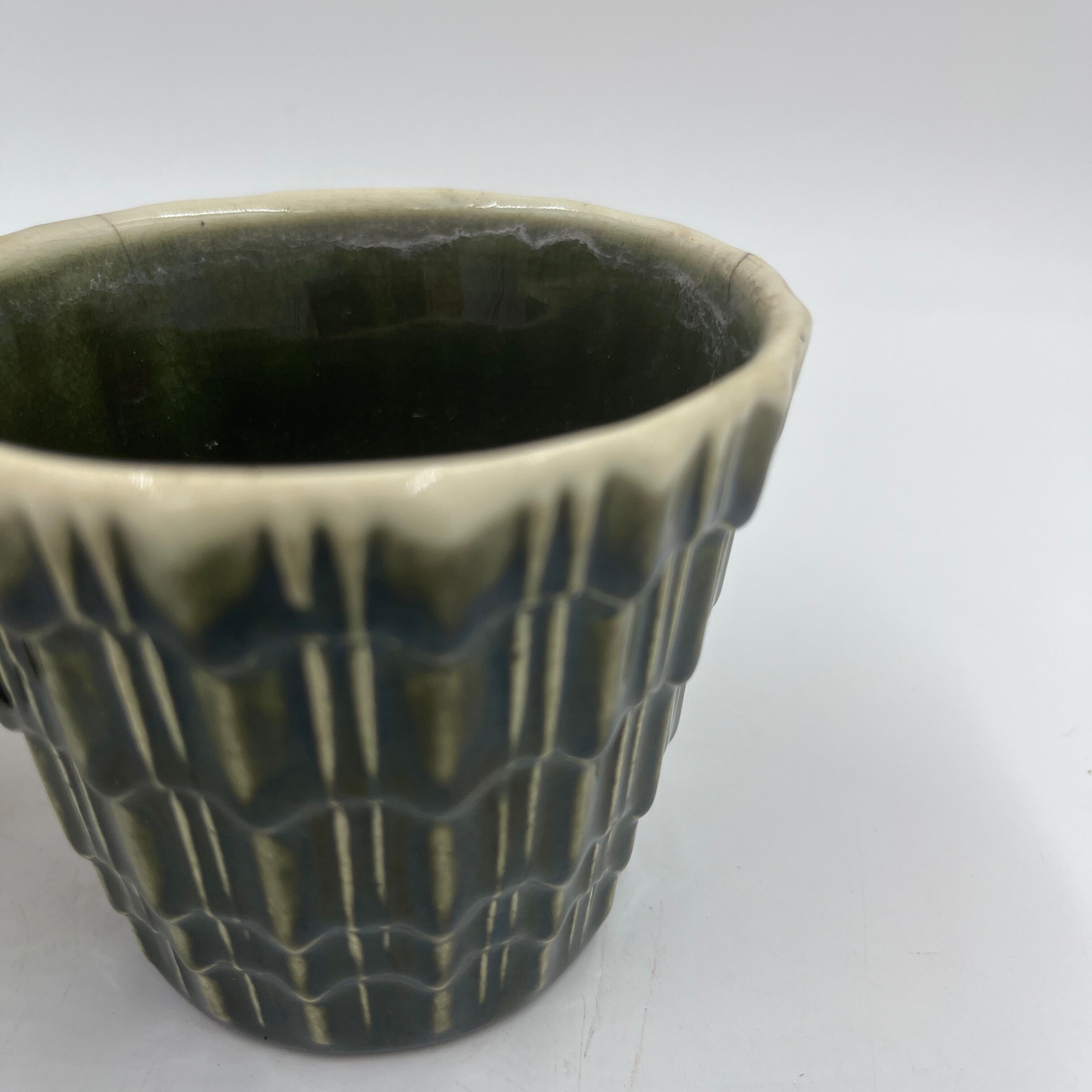 Duo de cache-pots art déco faïencerie de Thulin