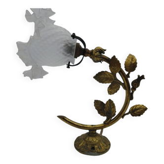 Tulip bronze wall lamp with molded glass