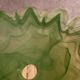 Large vintage marbled green glass lampshade – star-shaped flower design – 35 cm