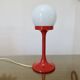 Tulip foot lamp, 1970, red lacquered aluminium and opaline