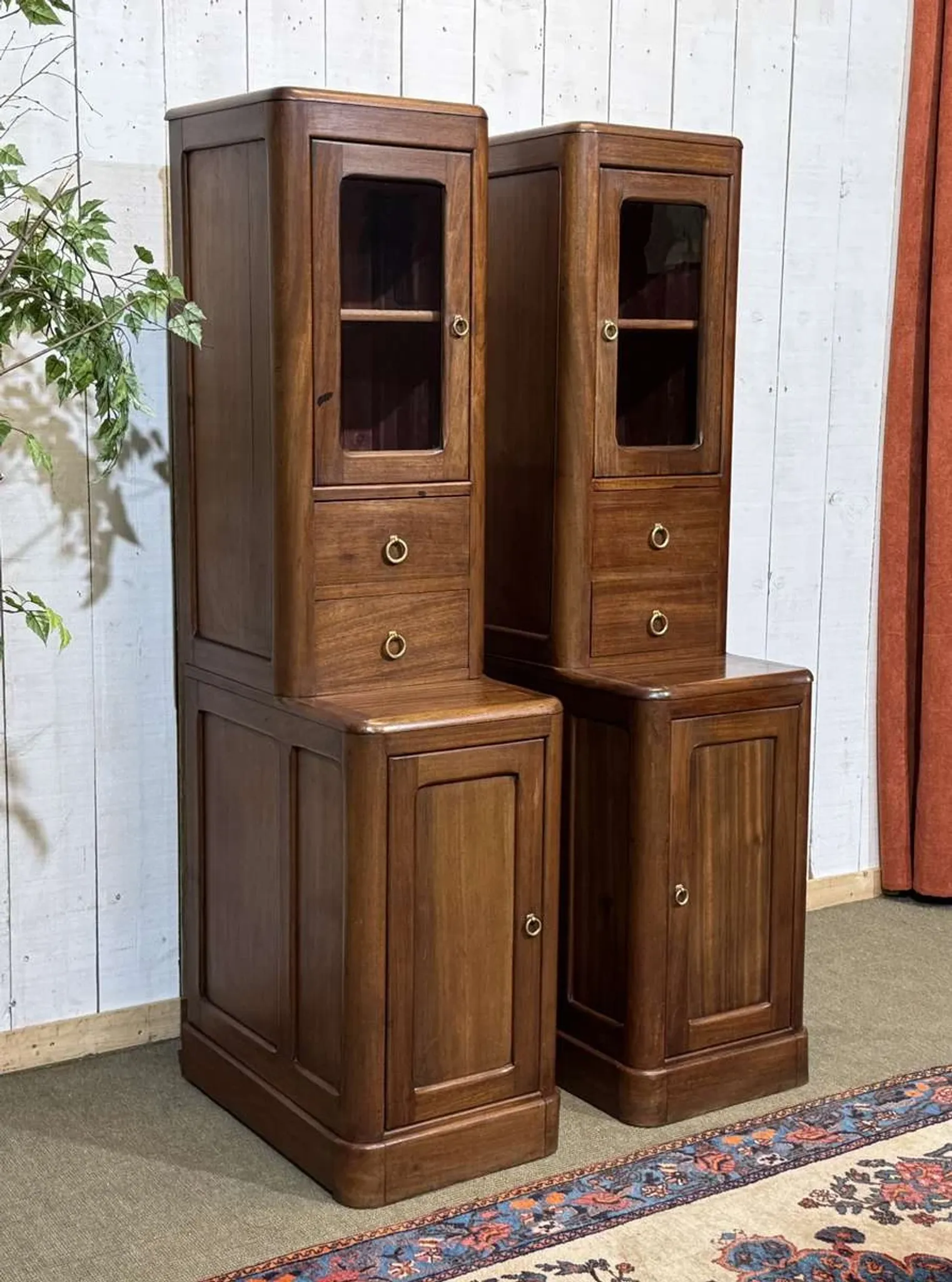 Pair of mahogany cabinets from the early 20th century.