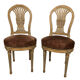 Paire de chaises à dossier montgolfière de style Louis XVI