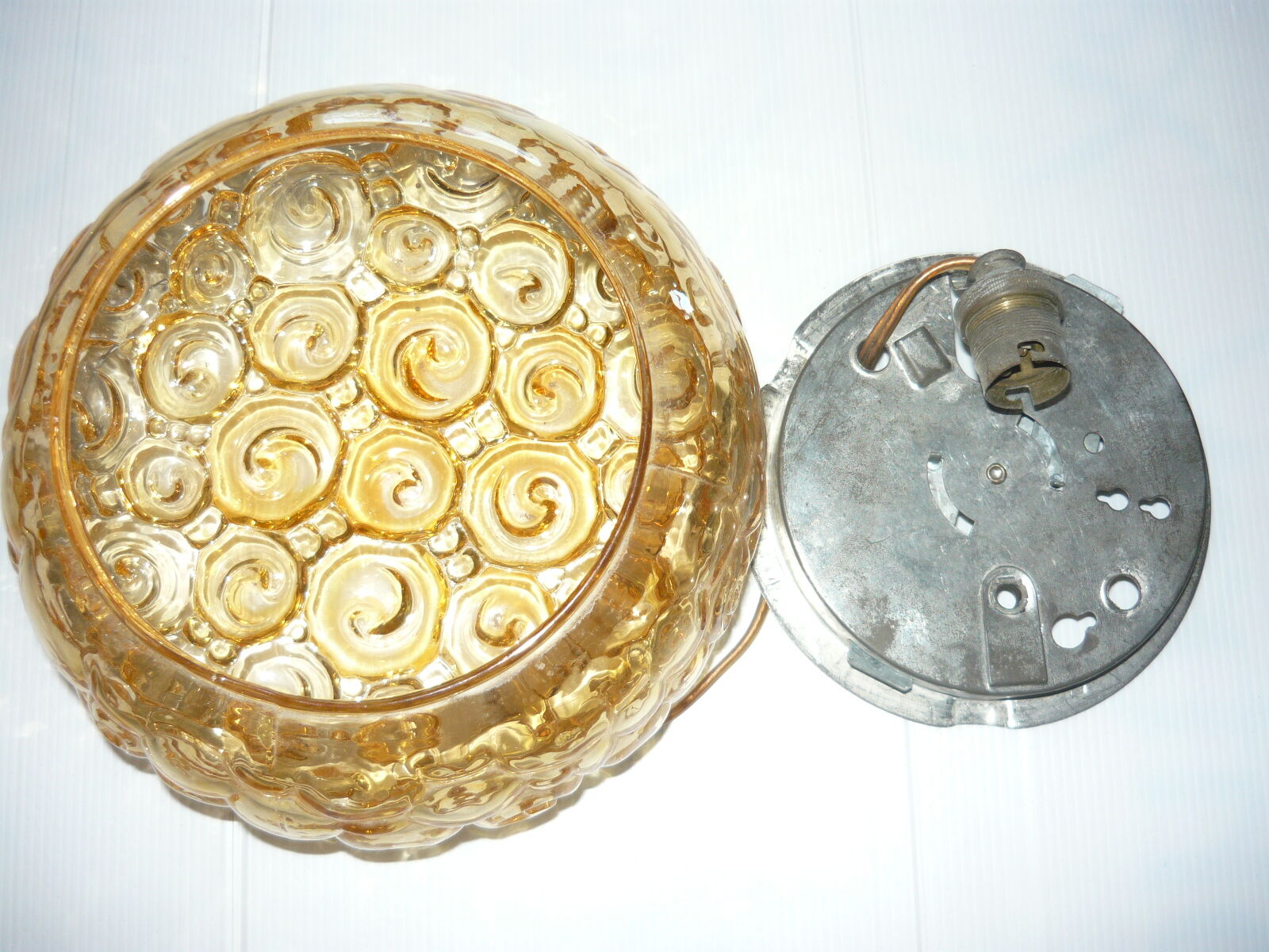 Moulded glass ceiling lamp, 50s/60s