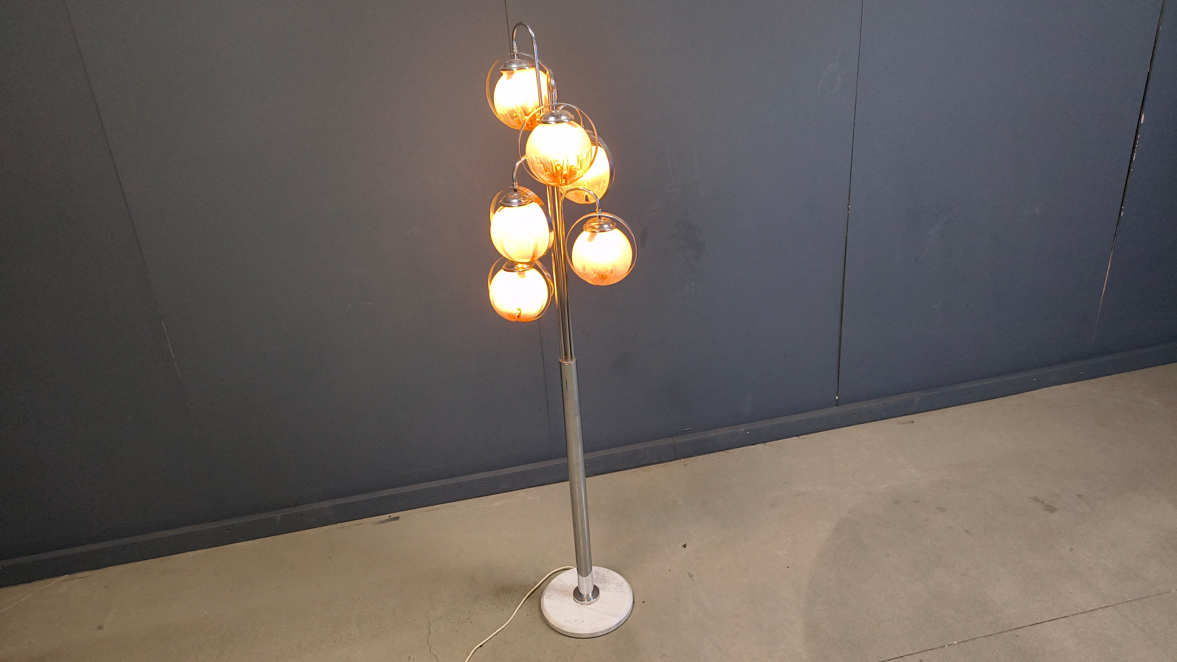Vintage Murano glass floor lamp by Mazzega, 1970s