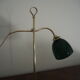 Desk lamp in brass with a swan neck and green opaline glass.