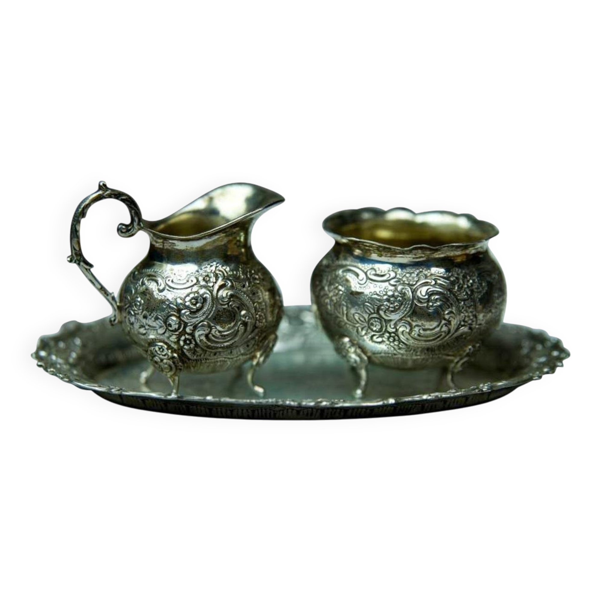 Vintage Silver Vessels, 1950s, Set of 3