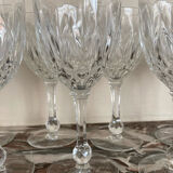 8 cut glass goblets