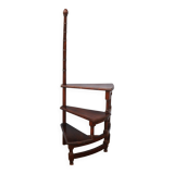 Spiral staircase for library made of mahogany wood