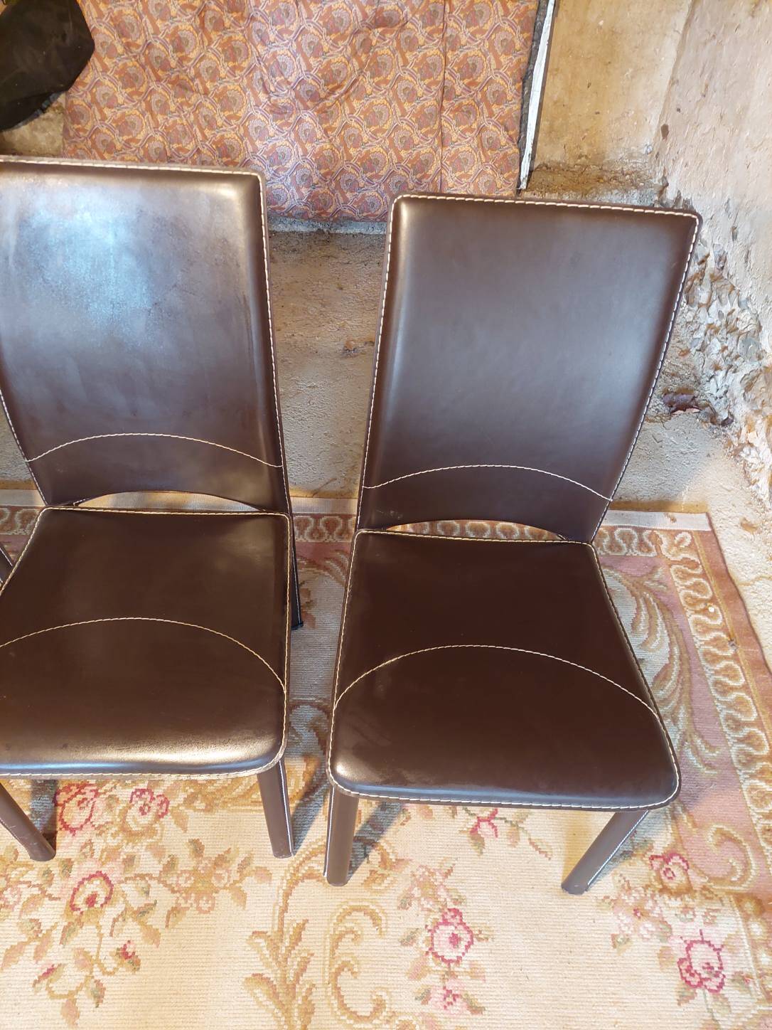 Lot de 4 chaises vintage cuir