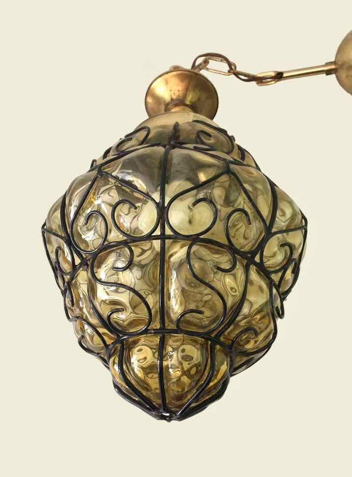 Amber Venetian lantern pendant light