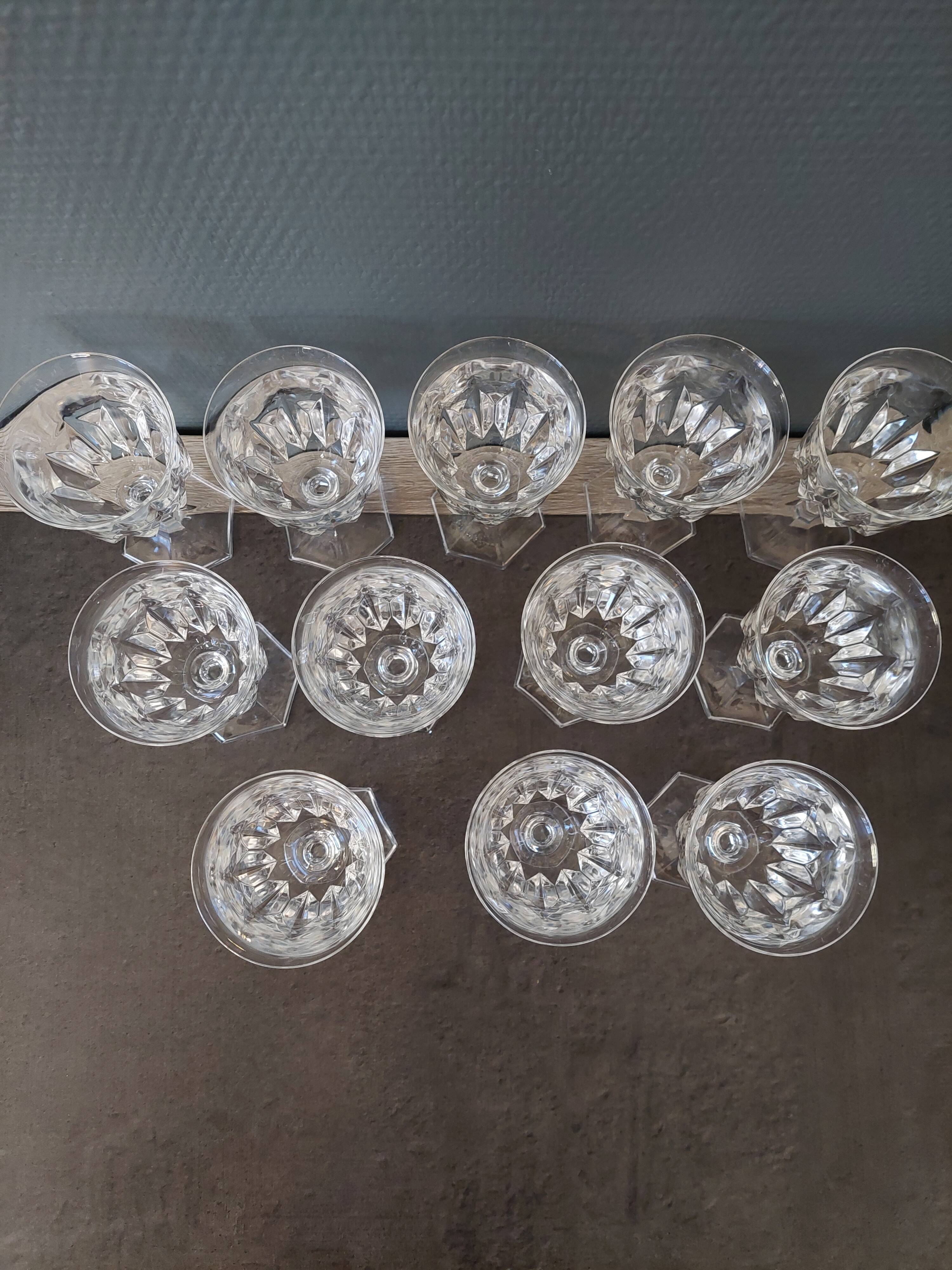 12 vintage wine glasses