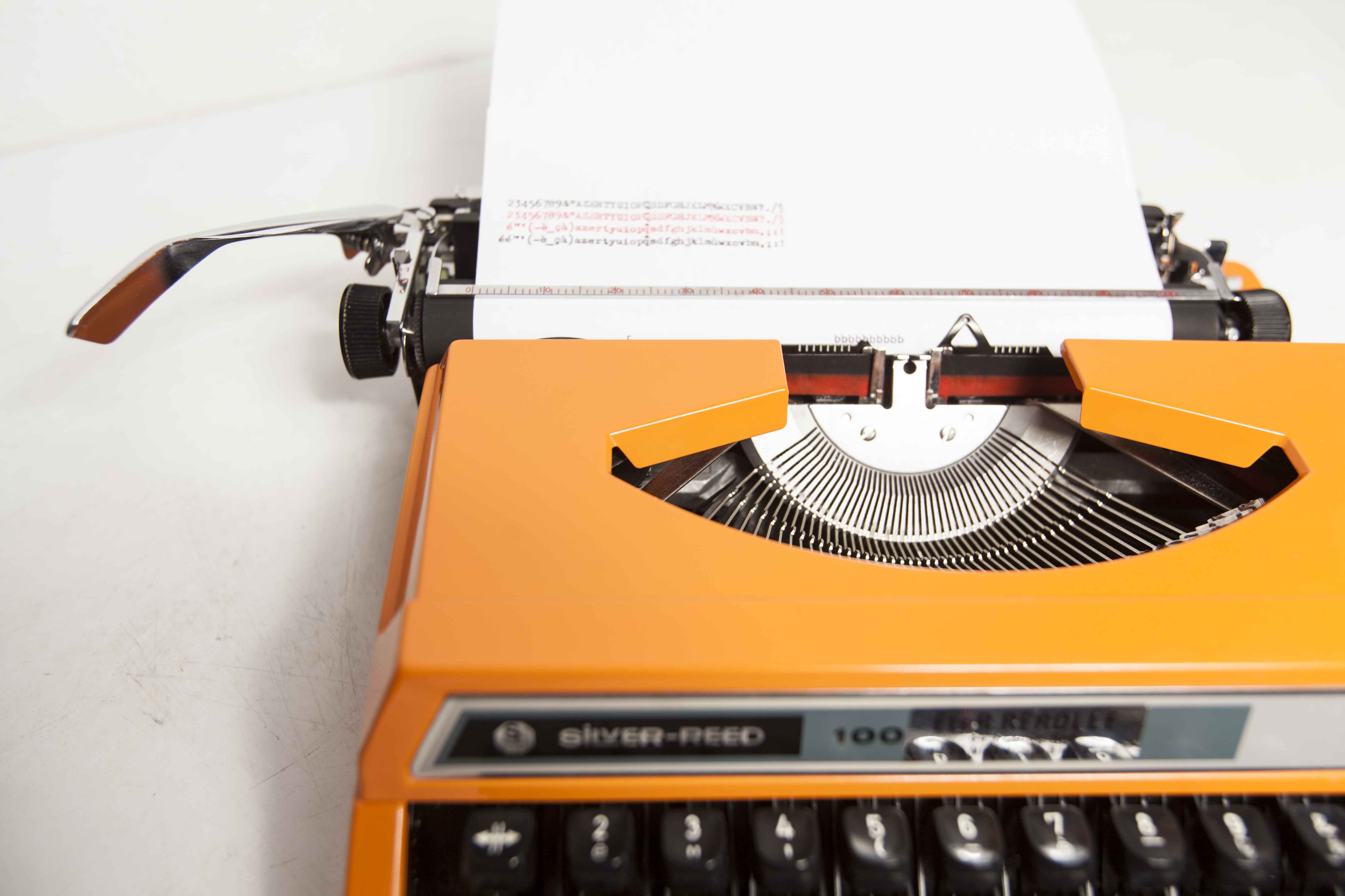 Revised Orange Silver Reed 100 Typewriter and New Ribbon 1977
