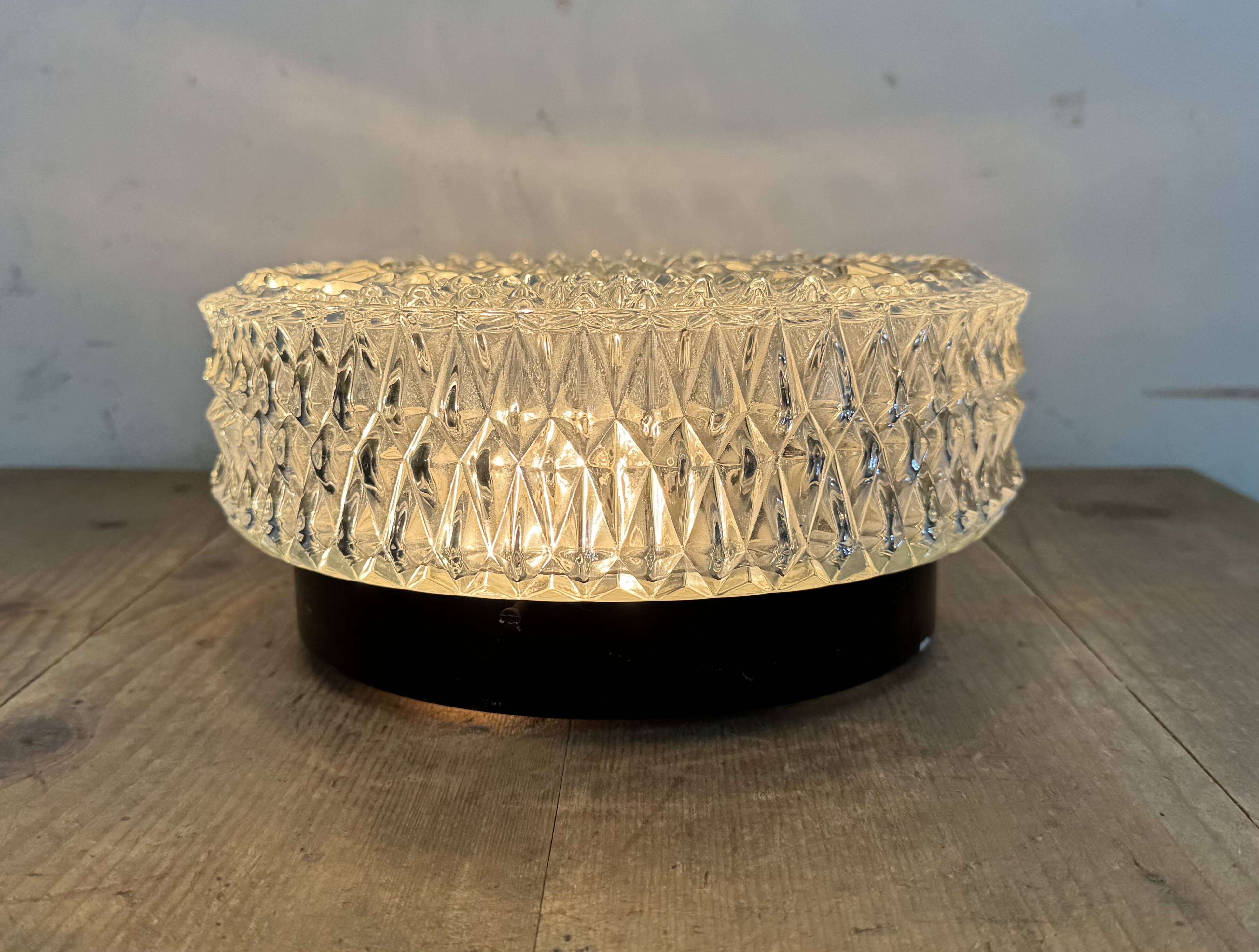 Vintage Glass Wall or Ceiling Light from Napako, 1970s