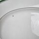Antique oval dish Mehun France – White porcelain with green trim