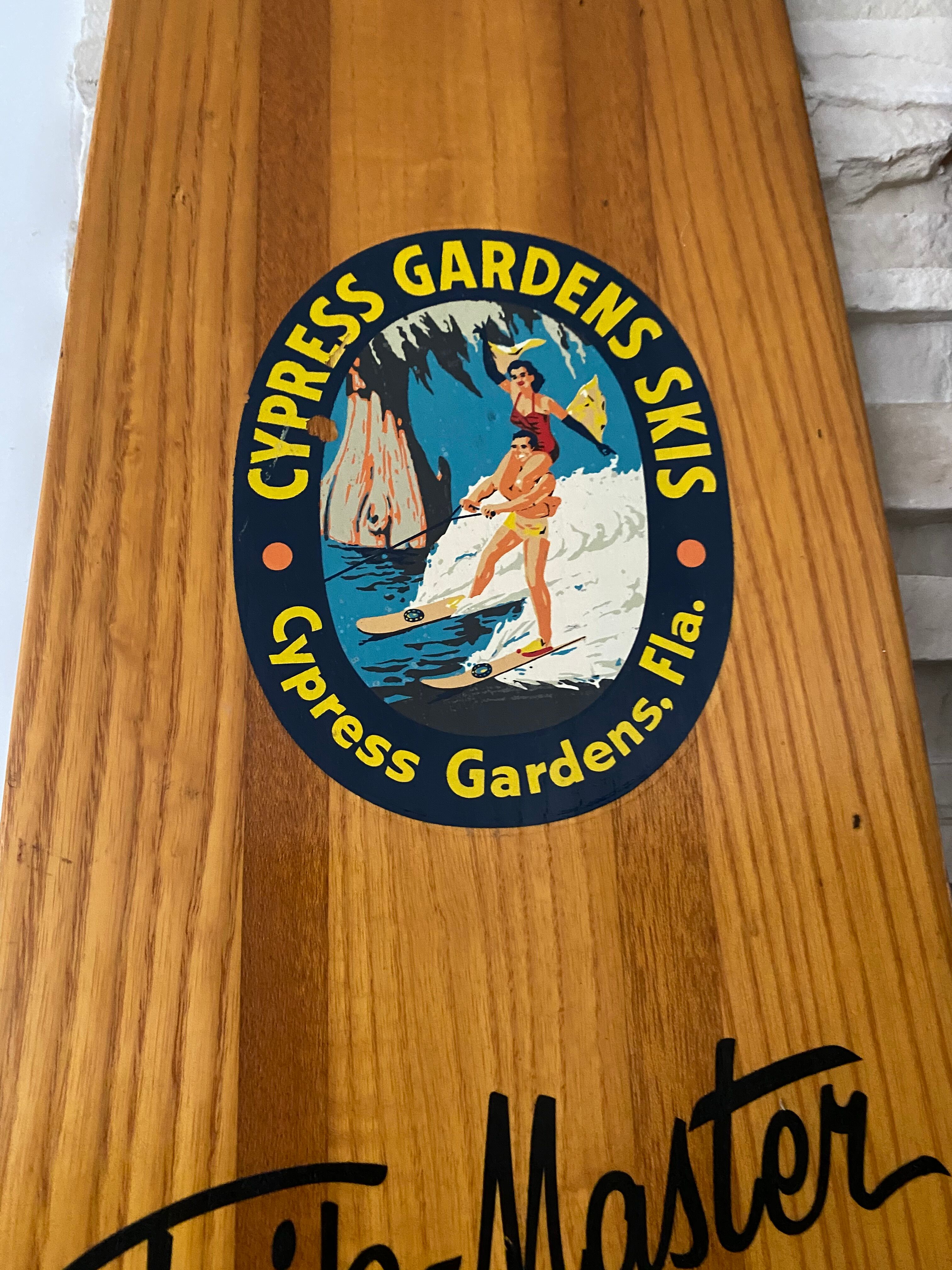 Wooden water ski pair