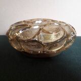 Round amber molded glass ceiling light