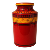 Red vase with engraved decoration, Aldo Londi for Bitossi, Italy, 1960s–1970s.