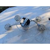 Vintage chrome metal pendant light