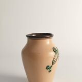 Art Nouveau Flower Motif Earthenware Vase by Sala, Sweden 1920s