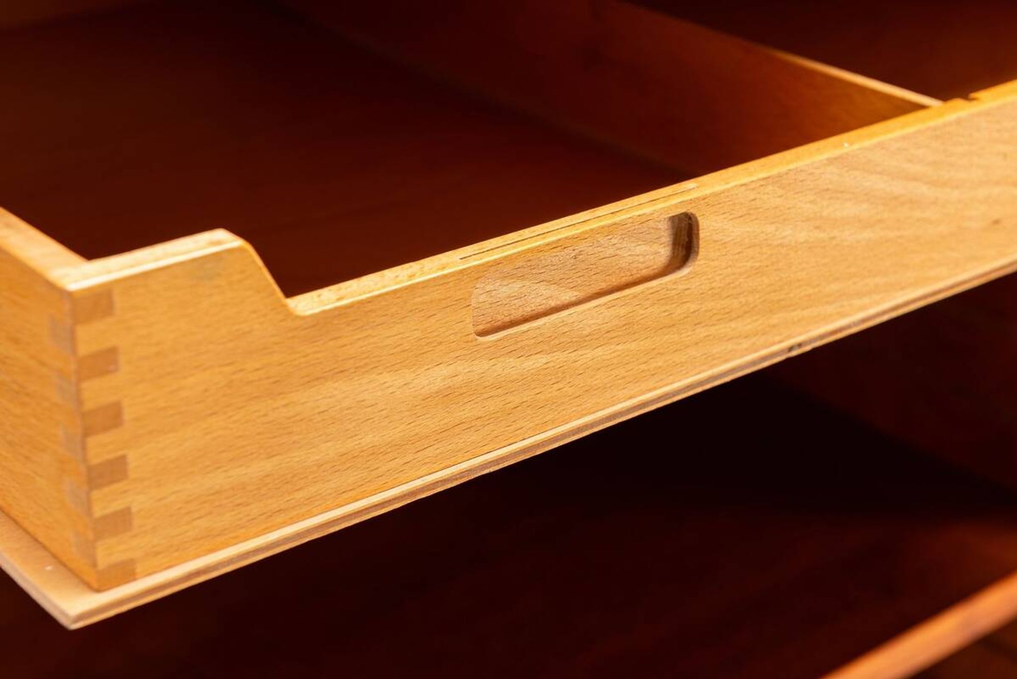 Danish high cabinet in teak with tambour doors Denmark 1960